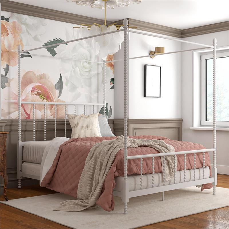 Pemberly Row Metal Canopy Bed In Twin, King Bed Frame With Canopy