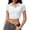 White, variant on Trendfront Womens Solid Polo Shirts Collared Short Sleeve Cropped Slim Fit Casual Summer Golf Tops Sports Fan Everyday Wear