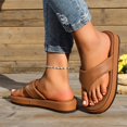 thumbnail image 3 of Wdhugt Sandals For Women Casual Comfortable Wedge Heel With Metal Buckle Adjustable Strap Platform Outdoor Walking Footwear Pu Material Size 9 Us, 3 of 9