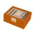 thumbnail image 2 of 2 capas Joyero de joyero Purnador de pendientes Organizador de joyas de contenedor Caja de almacenamiento de almacenamiento para baratijas Collares de Marrón naranja, 2 of 8