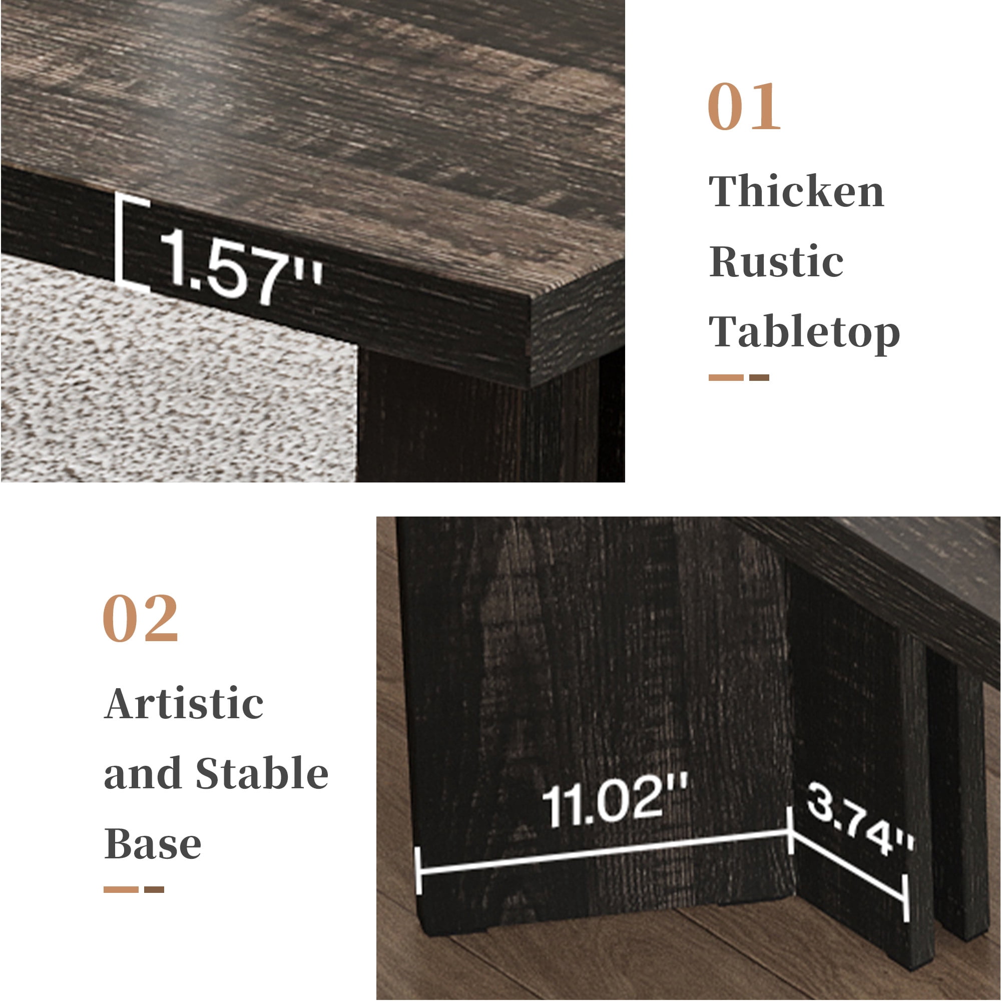 MAYEERTY 63 Inch Farmhouse Kitchen Table Multi-Use Desk with 300lbs Capacity & Easy Assembly