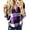 Purple, variant on Plus Size Women Vintage Fashion Plaid Pullover Long Sleeve Top Shirt Ladies Popover V Neck Casual Loose Color Block Shirt Blouse Autumn Checked Baggy T Shirt Tops Blouse Size S-5XL