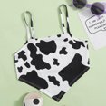 thumbnail image 2 of Chaleco sin mangas con estampado de vaca de un hombro para mujer, blusa sin mangas, camisola, camisetas sin mangas Pompotops lopia990383, 2 of 6