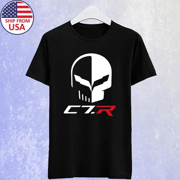 CLASSIC Corvette C7 Racing Car Men's Black T-shirt Size S-5XL