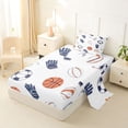 thumbnail image 2 of Castle Fairy Multi-Sport Balls Twin Sheets 3pcs, Hand-Drawn Gloves Bedding, Blue Orange White,1 Fitted Sheet, 1 Flat Sheet and 1 Pillowcase, 2 of 6