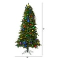 thumbnail image 2 of Nearly Natural 6.5ft. Montana Mountain Fir Artificial Christmas Tree with 450 Multi Color LED Lights and 45 Globe Bulbs, Green, 2 of 10