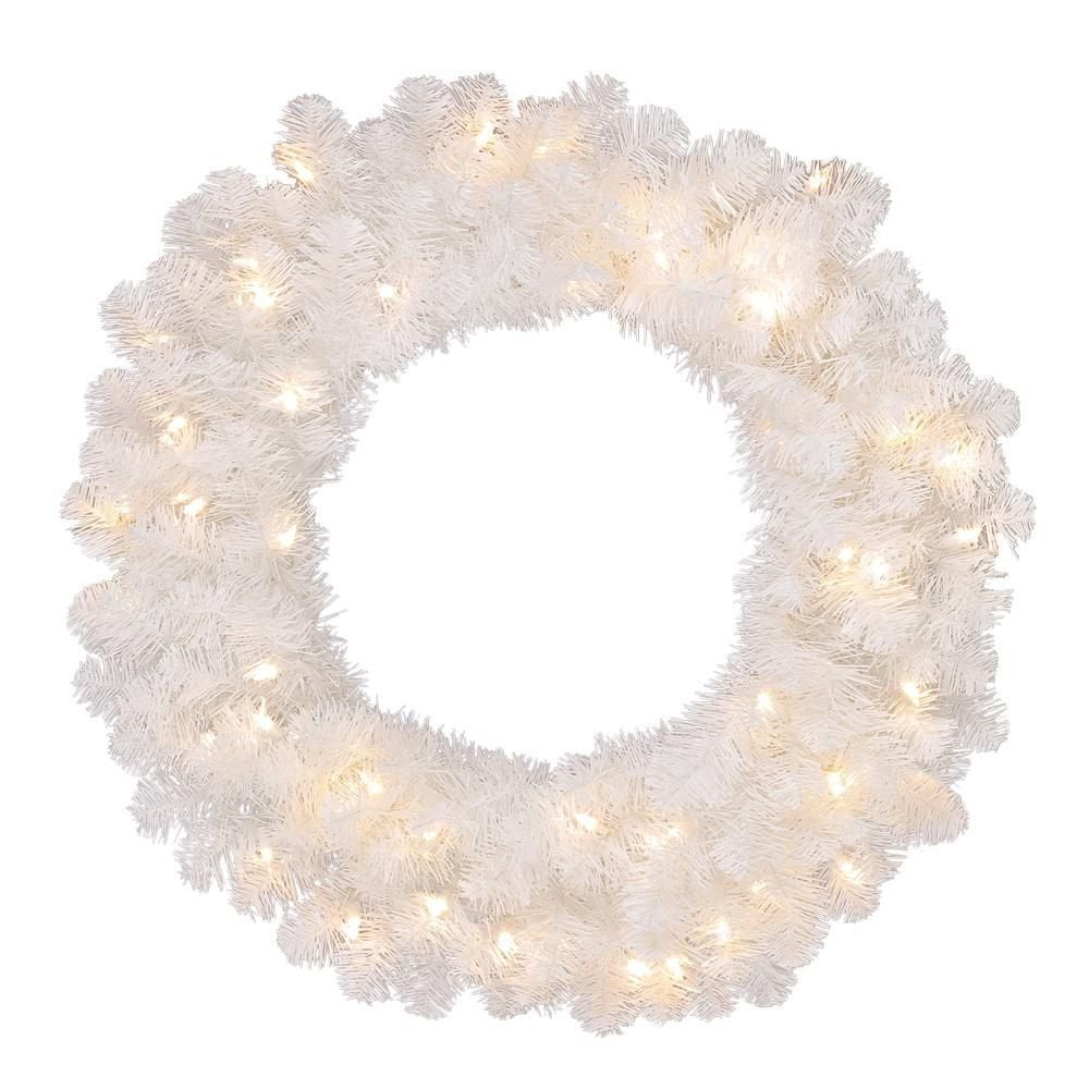 Perfect Holiday 24 Inch PreLit Christmas Wreath with 50 LED Lights
