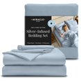 thumbnail image 1 of Juego de sábanas Miracle Made de algodón transpirable King Sky Blue, 1 of 9