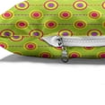 thumbnail image 4 of Retro Pet Bed, Continued Scene Composition of Vertical Dash Lines and Nested Circles, Resistant Pad for Dogs and Cats Cushion with Removable Cover, 24" x 39", Apple Green and Fuchsia, by Ambesonne, 4 of 4