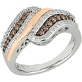 thumbnail image 3 of 1/2 Carat T.W. Champagne and White Diamond 10kt Rose and White Gold By-Pass Ring, 3 of 3