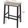 thumbnail image 3 of HOOBRO Bar Stools, Set of 2 Bar Chairs, 23.6 Inch Saddle Stools, Kitchen Counter Stools with Footrests, Industrial Stools for Dining Room, Kitchen, Counter, Bar, Greige and Black BG02MD01, 3 of 18