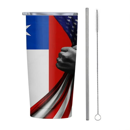 

Chile America 20oz Tumbler Insulated Stainless Steel Water Bottle Portable Travel Coffee Tea Mug Cup