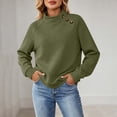 thumbnail image 5 of Mock Sweatshirts Women 2026 Fall Winter Fashion Casual Loose Pullover Long Sleeve Button Texture Tops (XL, Army Green), 5 of 9
