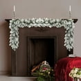 thumbnail image 4 of Christmas Garland Christmas Flocked Artificial Garland Seasonal Holiday Greenery Décor for Wall Window Stairway Mantle Living Room Fireplace & Porch Home Winter Decoration, 4 of 4
