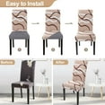 thumbnail image 4 of Dining Room Chair Covers Set of 6, Stretch Printed Parsons Chair Slipcovers Super Fit Spandex Removable Washable Kitchen Chair Protector Cover for Dining Room, Hotel, Ceremony (Khaki), 4 of 6