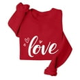 thumbnail image 4 of Say 'Love' with Hearts! Women's Red Valentine's Day Hoodie Soft and Romantic Pullover Beige 3XL, 4 of 5