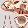 thumbnail image 3 of LinYooLi Straw Beach Bag for Women Woven Rattan Bucket Purses and Handbags Straw Crossbody Bag with 2 Shoulder Straps, 3 of 6