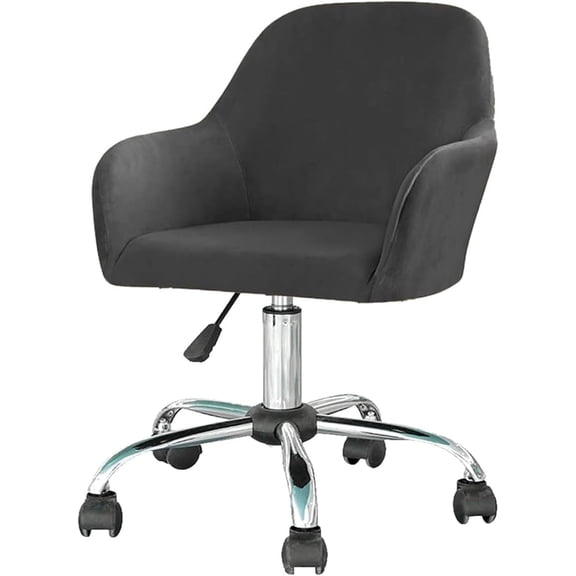 Dining Chair Slipcover Velvet Armrest Chair Cover, Stretch Office Desk Chair Slipcover with Curved Back, Wingback Dining Chair Protector for Home & Office - Machine Washable Dining Chair Slipcovers