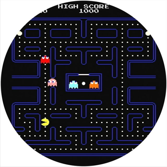 Tapis Antidérapant Tapis Antidérapant Tapis Anti-Rayures Feutre pour Tout Tourne-Disque LP DJ Vinyle de 12 Pouces Tourne-Disque Tourne-Disque Tourne-Disque Personnalisé Graphique - Pacman