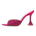 thumbnail image 2 of XYD Women Trendy Sparkle Rhinestone Studs Mules Pointy Open Toe Flared High Heel Slip On Sandals Wedding Shoes Size 9.5 Fuchsia, 2 of 4
