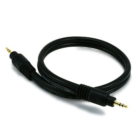 1.5ft Premium 3.5mm Stereo Male to 3.5mm Stereo Male 22AWG Cable (Gold Plated) – Black (5575) 1.5ft Premium 3.5mm Stereo Male to 3.5mm Stereo Male 22AWG Cable (Gold Plated) – Black (5575)