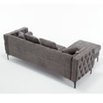 thumbnail image 5 of Convertible Sectional Sofa Couch, Modern Chenille L-Shaped Tufted Couch, 3-Seat Sofa Sectional with Storage Function Ottoman, Reversible Chaise for Living Room(Dark Grey), 5 of 8