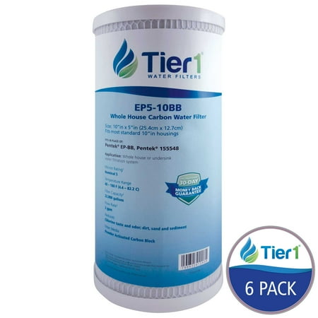 - Tier1 Replacement for Pentek EP-BB 5 Micron 10 x 4.5 Carbon Block Water Filter 6 Pack