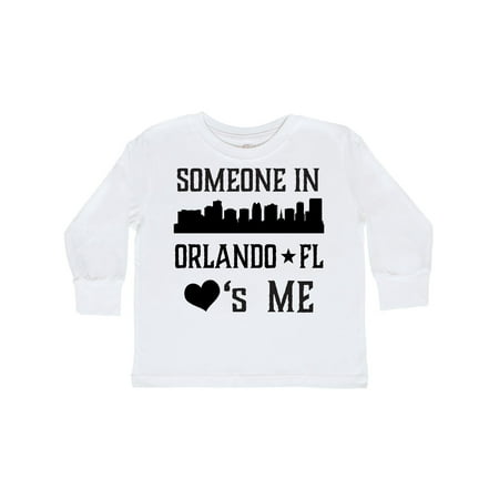 

Inktastic Orlando Florida Someone Loves Me Skyline Gift Toddler Boy or Toddler Girl Long Sleeve T-Shirt