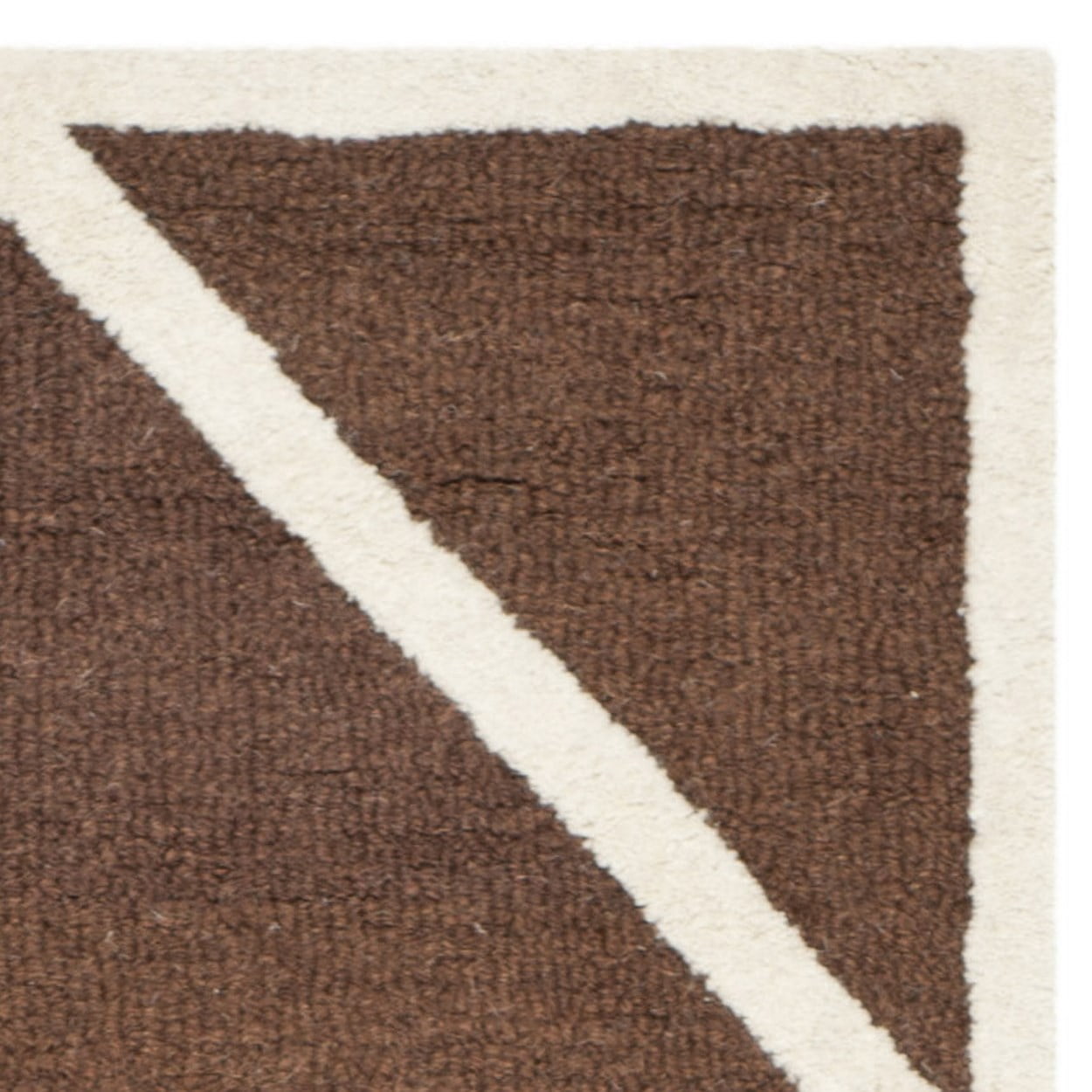 SAFAVIEH Cambridge Kennedy Geometric Diamonds Wool Area Rug, Dark Brown/Ivory, 2' x 3'