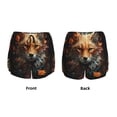 thumbnail image 3 of Cauagu Floral Fox Print Women's 2 in 1 Running Shorts Athletic Workout Gym Yoga Shorts Running Shorts for Women-X-Large, 3 of 7