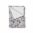 thumbnail image 2 of Tropical Soft Flannel Fleece Blanket, Summer Themed Illustration with Exotic Flowers and Leaves Hawaiian Botany, Cozy Plush for Indoor and Outdoor Use, 50" x 70", Pale Grey and White, by Ambesonne, 2 of 6
