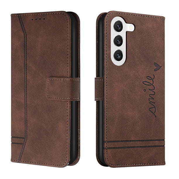 Funda con tapa estilo vintage para Samsung S23, ranura para varias tarjetas, protección total, estilo retro, material PU+TPU