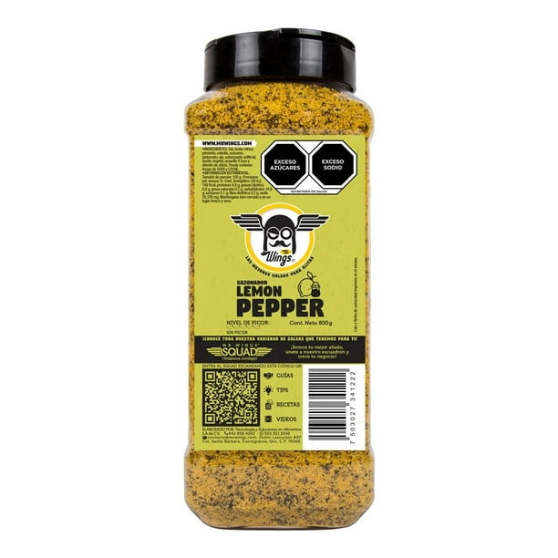 Sazonador para alitas y botanas Mr Wings En polvo sabor Lemon Pepper 800g
