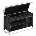 thumbnail image 5 of Shoe Bench, Lift Top Shoe Storage Bench, Adjustable Shelf Entryway Bench, Metal and Wood Shoe Rack Organizer with Cushion for Entry, Bedroom, Closet, Living Room, Hallway (Black, 39.5“W), 5 of 7