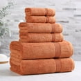 thumbnail image 2 of Superior Egyptian Cotton Absorbent 6-Piece Caramel Brown Towel Set, 2 of 13