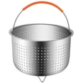thumbnail image 1 of Cuiseur Vapeur en Acier Inoxydable, insert de Cuiseur Vapeur dans la Casserole Instantanée Accessoires insert de Cuiseur Vapeur en Acier Inoxydable dans la Poignée en silicone Convient pour Autocuiseur Casserole Instantanée Casserole, Poêle, 1 of 4