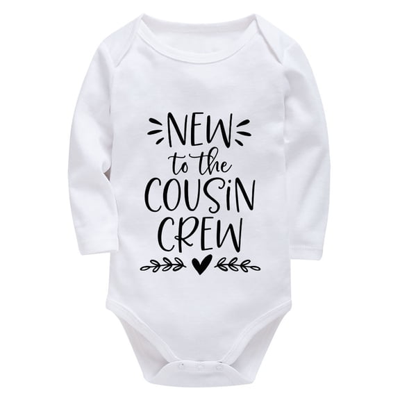 New To The Cousin Crew Plain Onesie Long Sleeve Baby Boys Romper White 6-9 Month Romper Boy