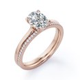 thumbnail image 4 of Juego de Anillos de Boda 1,75 Quilates JeenMata Corte Ovalado Chapado en Oro Rosa de 18 K sobre Plata, 4 of 6