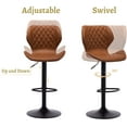 thumbnail image 5 of EALSON Swivel Bar Stools Set of 2 Modern Counter Height Barstools PU Leather Bar Chairs with Back Adjustable Kitchen Island Stools for Home Bar/Dining Room, Brown, 5 of 14