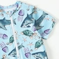 thumbnail image 5 of Toddler Baby Boy Summer Shark Swimwear One Piece Swimsuit Short Sleeve Romper Rash Guard Bathing Suit Beachwear,6-12 Months,Blue, 5 of 6