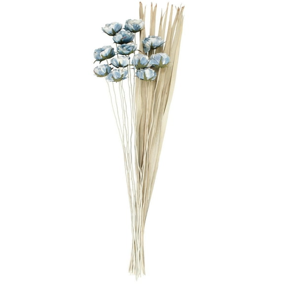 50" Tall Dried Plant Natural Foliage Bouquet with White Stems, by DecMode