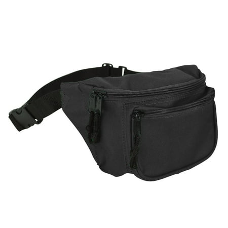 DALIX Fanny Pack w/ 3 Pockets Traveling Belt Pouch Waist Wallet Concealer (Best Bags For College)