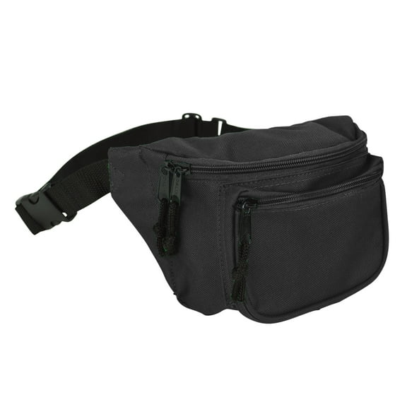 DALIX Fanny Pack w/ 3 Pockets Traveling Belt Pouch Waist Wallet Concealer Black