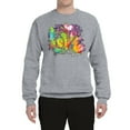 thumbnail image 2 of Wild Bobby, Colorful Rainbow Paint Love Streetwear Unisex Crewneck Graphic Sweatshirt, Heather Grey, 3XL, 2 of 3
