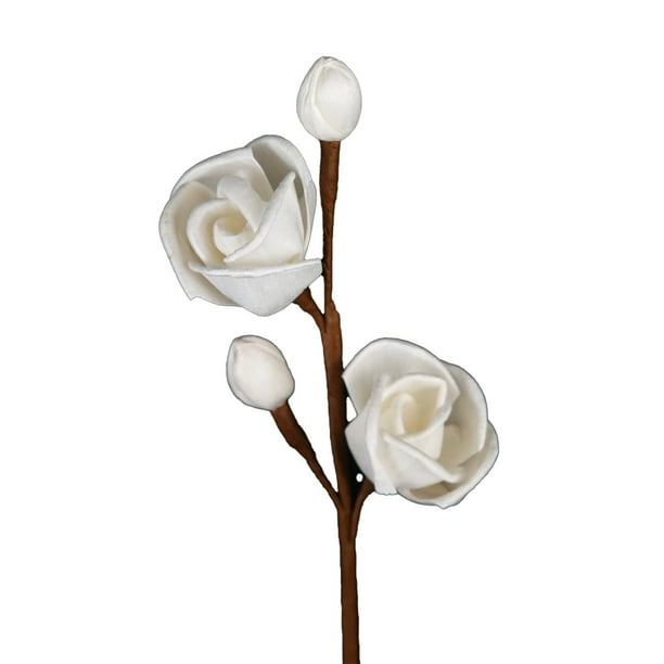 5 capullos de flores artificiales de látex suave para decoración del hogar y la cocina, primavera y jardín, rosa blanca.