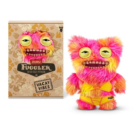 Fuggler Vacay Vibes 9 inch (Mr Buttons), Funny Ugly Monster Soft Plush Collectible Toy by ZURU