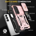 thumbnail image 7 of FIEWESEY Compatible with Samsung Galaxy S26 Case Built in Slide Camera Lens Cover Finger Ring Holder Kickstand,Heavy Duty Shockproof Full Body Phone Cover For Samsung Galaxy S26 2026,Rose Gold, 7 of 7