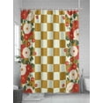 thumbnail image 5 of Shower Curtain Japanese Style Flowers Bathroom Curtains with Hooks, Waterproof Fabric Harmony Yellow Buffalo Plaid Bath Shower Curtains Set for Bathroom Bathtubs Decor 72x72 Inch, 5 of 8