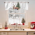 thumbnail image 2 of Green Christmas Tree Tie Up Valances Curtain, Food Reindeer Gift Linen Winter Adjustable Rod Pocket Short Window Treatment Tie Up Curtains Valances for Kitchen Living Room Bathroom 60x18 Inches, 2 of 9