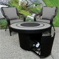 thumbnail image 3 of Sunbeam Round Contemporary Aluminum Ceramic Top Fire Table in Black, 3 of 5